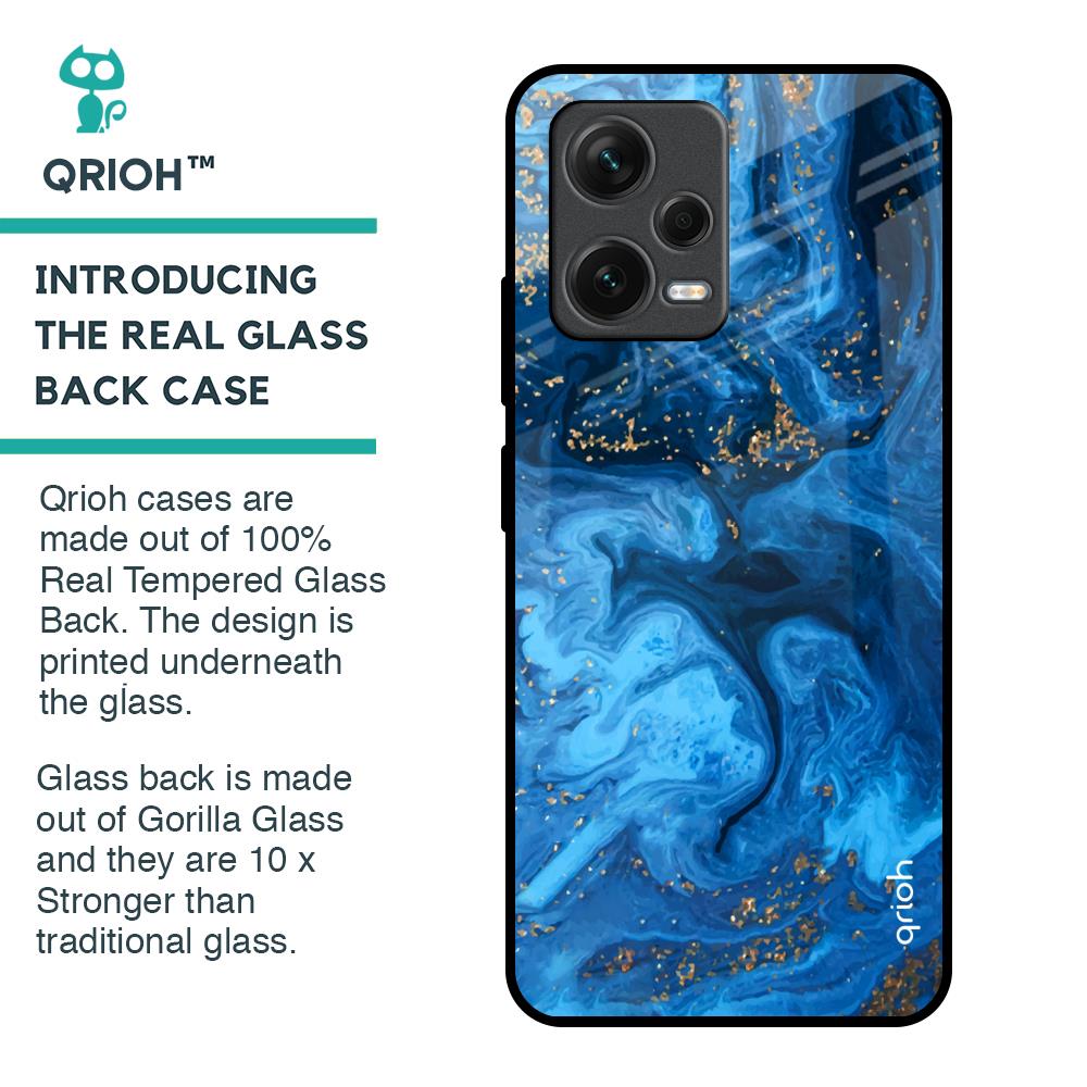 Gold Sprinkle Glass Case for Redmi Note 12 5G