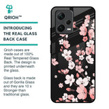 Black Cherry Blossom Glass Case for Redmi Note 12 5G