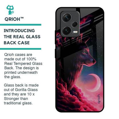 Moon Wolf Glass Case for Redmi Note 12 5G