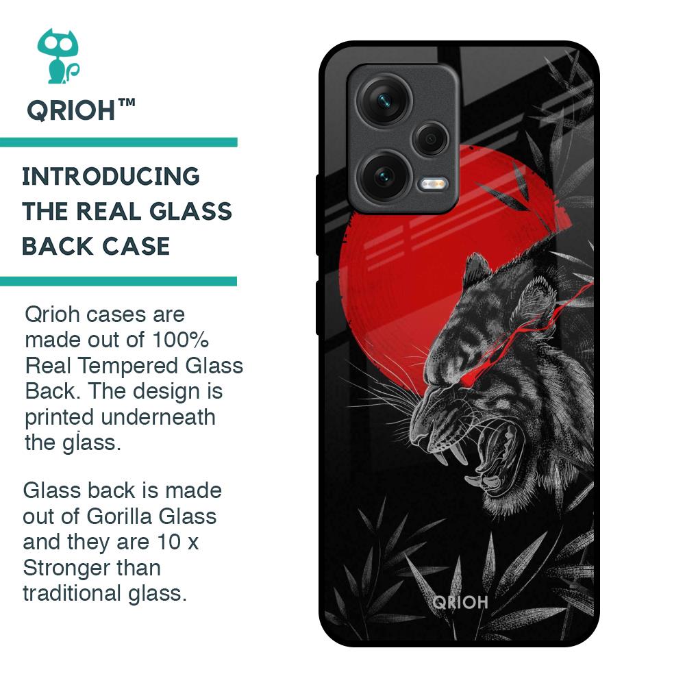 Red Moon Tiger Glass Case for Redmi Note 12 5G