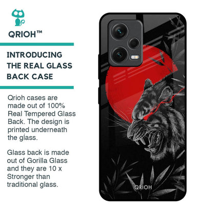 Red Moon Tiger Glass Case for Redmi Note 12 5G