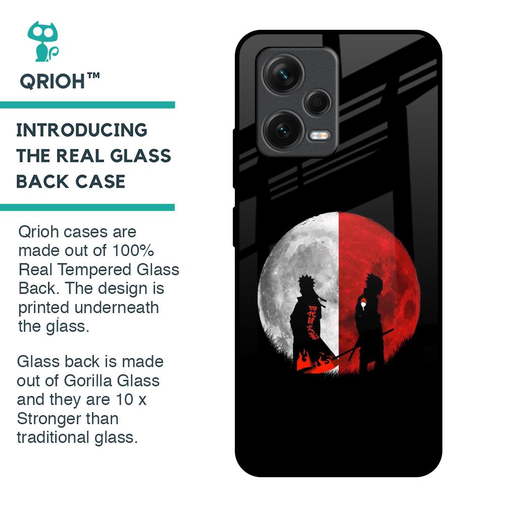 Anime Red Moon Glass Case for Redmi Note 12 5G