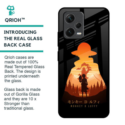 Luffy One Piece Glass Case for Redmi Note 12 5G