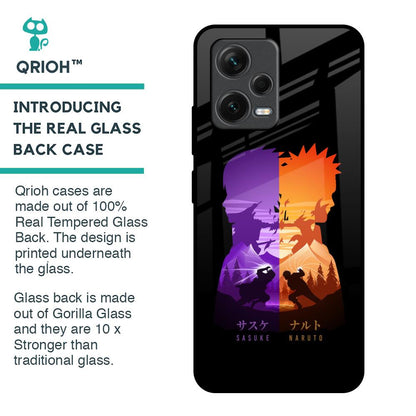 Minimalist Anime Glass Case for Redmi Note 12 5G