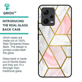 Geometrical Marble Glass Case for Redmi Note 12 5G