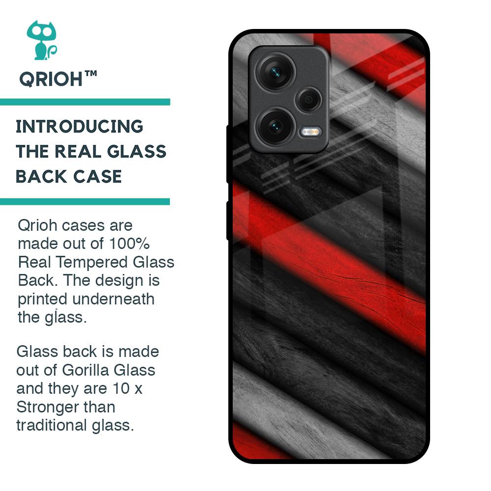 Soft Wooden Texture Glass Case for Redmi Note 12 5G
