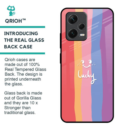 Lucky Abstract Glass Case for Redmi Note 12 5G