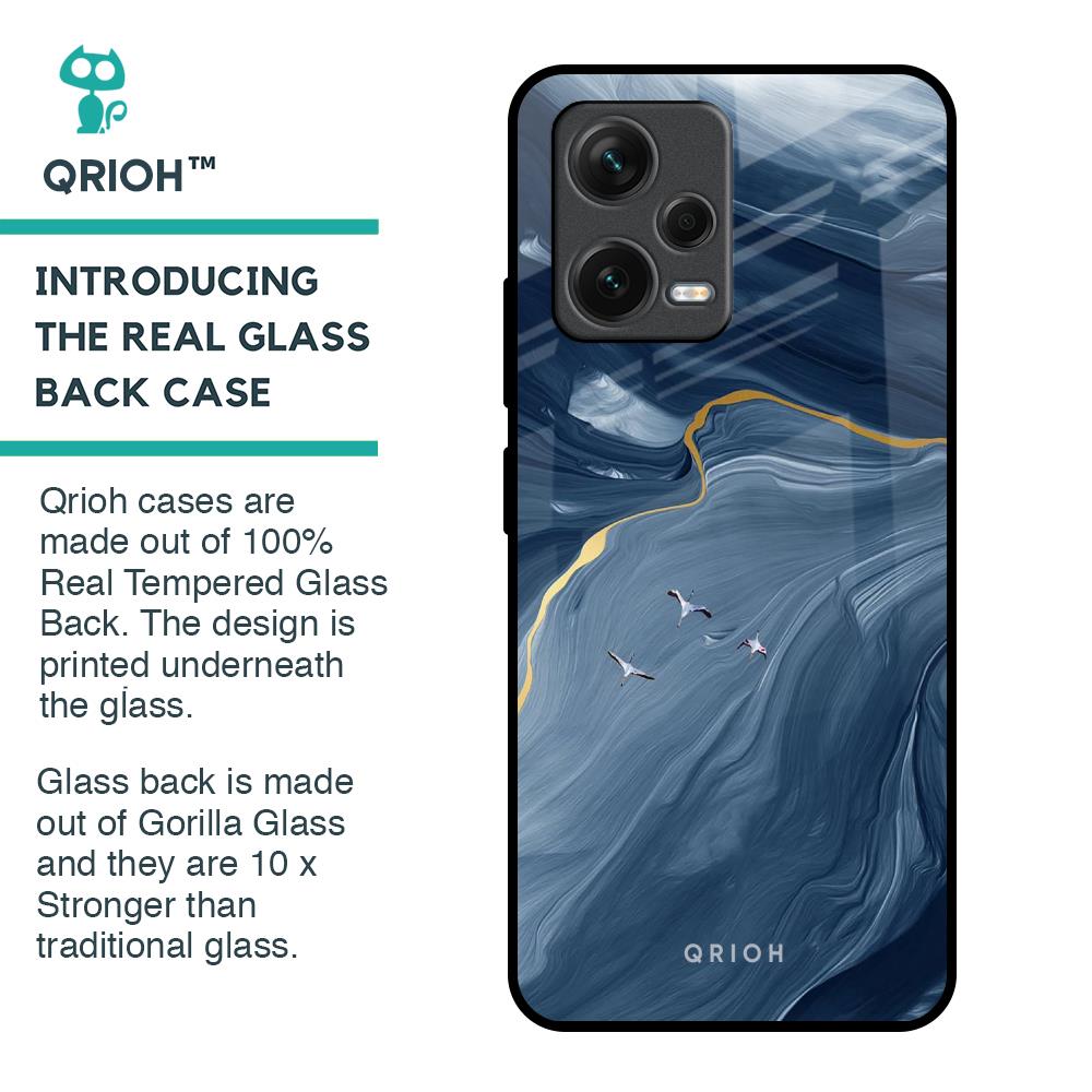 Deep Ocean Marble Glass Case for Redmi Note 12 5G