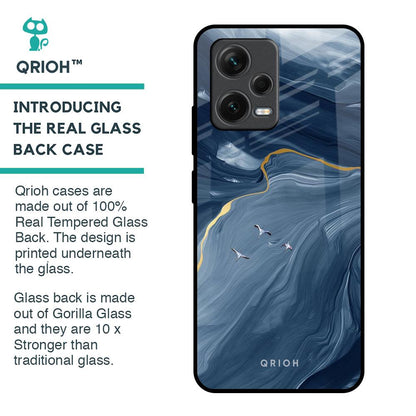 Deep Ocean Marble Glass Case for Redmi Note 12 5G