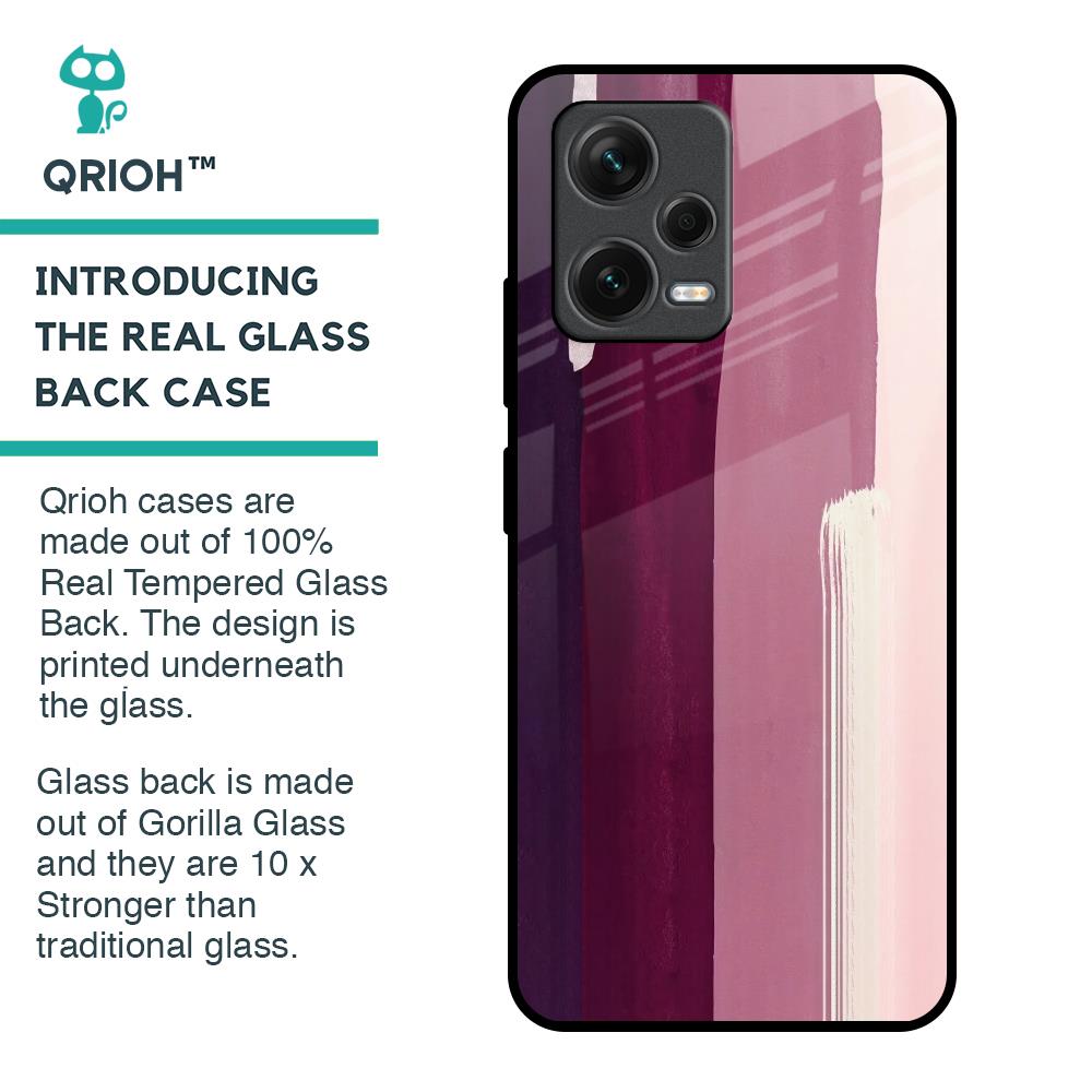 Brush Stroke Art Glass Case for Redmi Note 12 5G