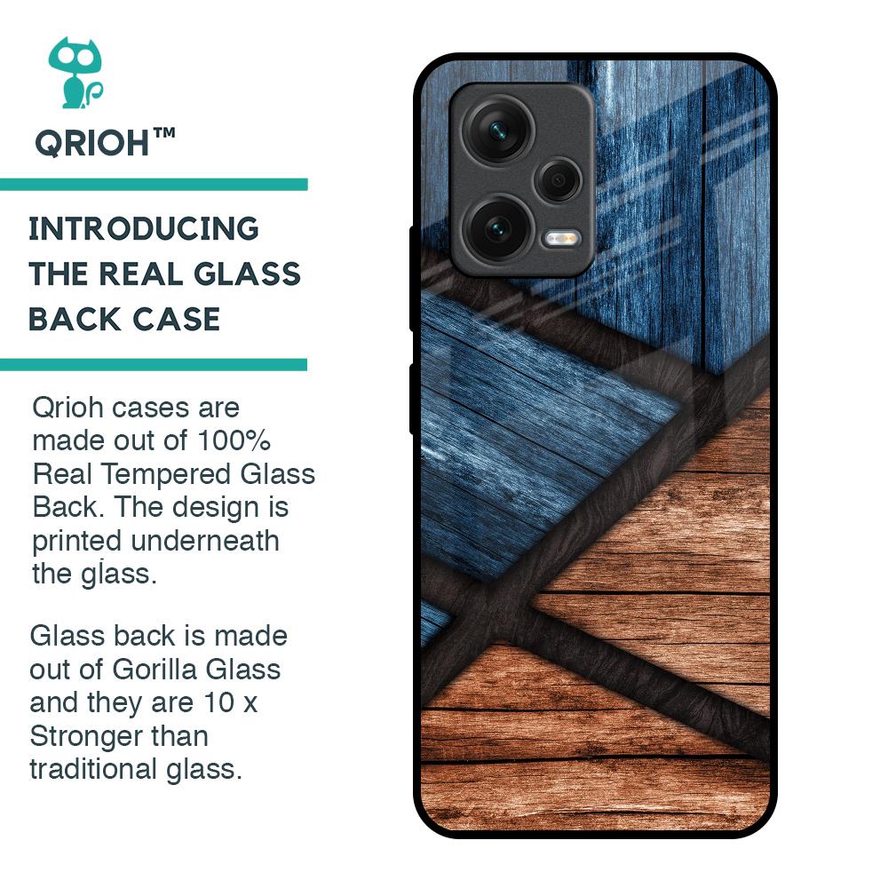 Wooden Tiles Glass Case for Redmi Note 12 5G