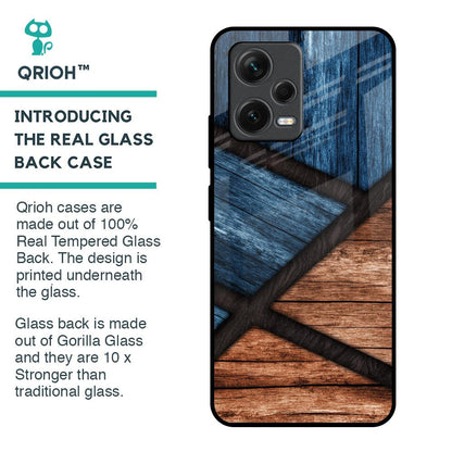 Wooden Tiles Glass Case for Redmi Note 12 5G