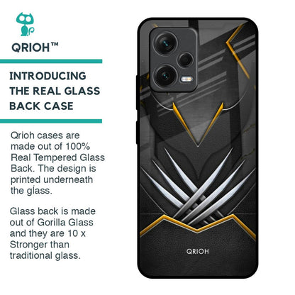 Black Warrior Glass Case for Redmi Note 12 5G