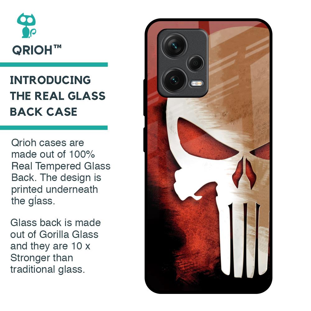 Red Skull Glass Case for Redmi Note 12 5G