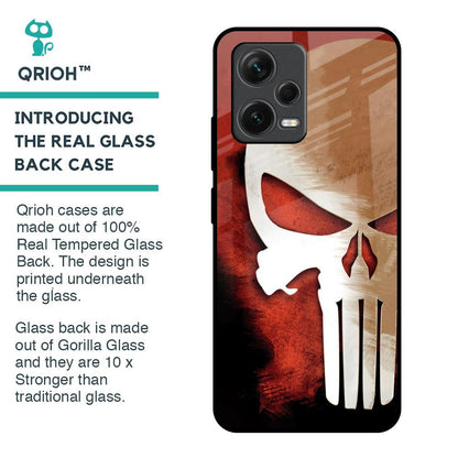 Red Skull Glass Case for Redmi Note 12 5G