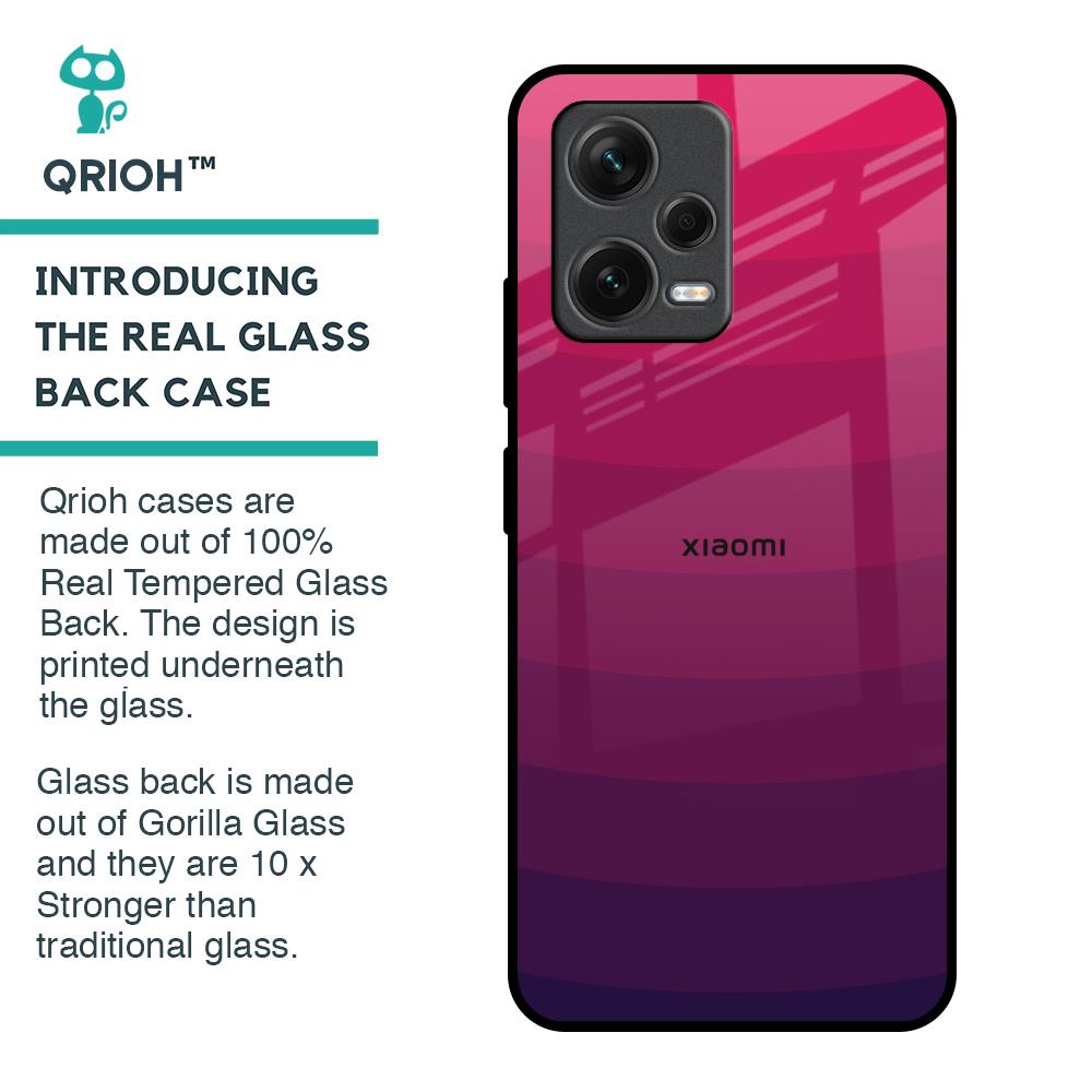 Wavy Pink Pattern Glass Case for Redmi Note 12 5G