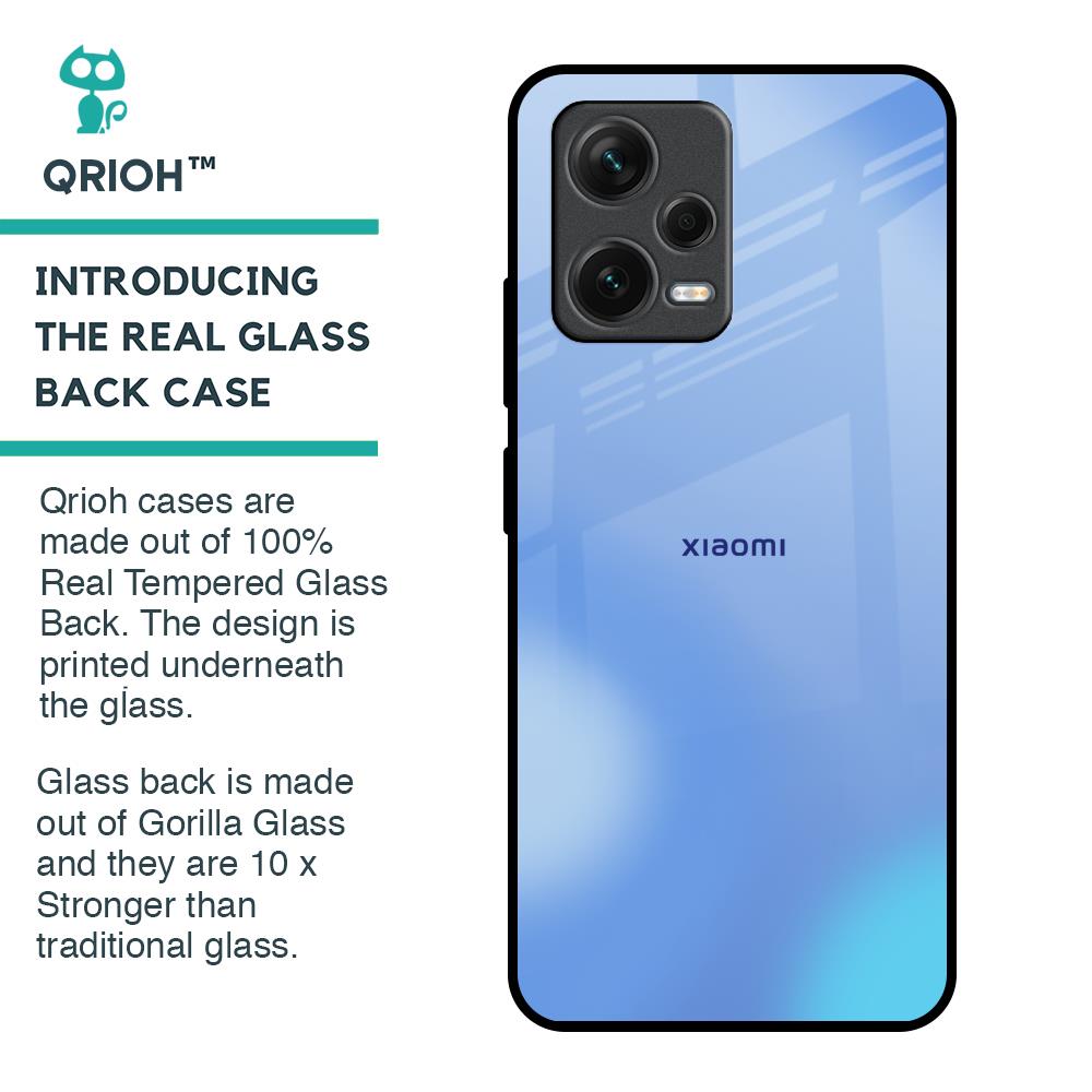 Vibrant Blue Texture Glass Case for Redmi Note 12 5G