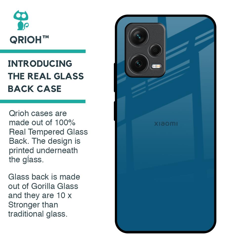 Cobalt Blue Glass Case for Redmi Note 12 5G