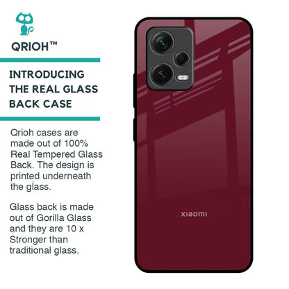Classic Burgundy Glass Case for Redmi Note 12 5G