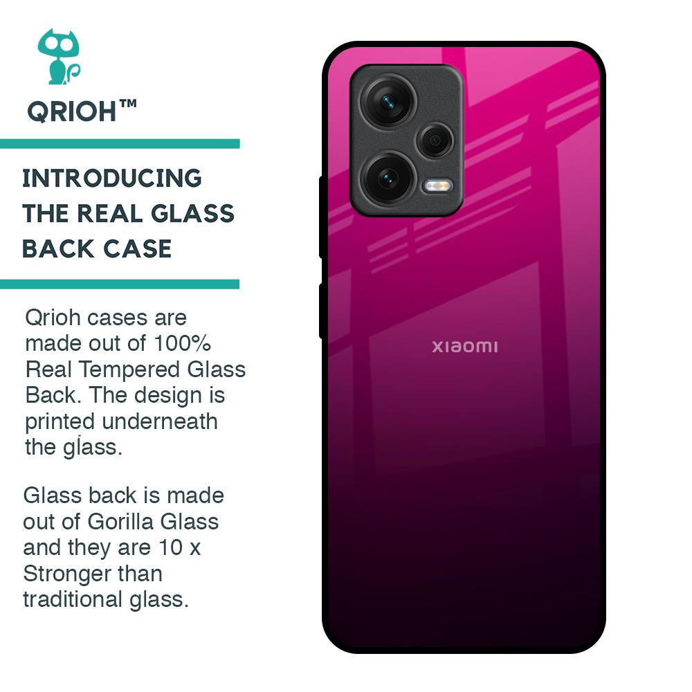 Purple Ombre Pattern Glass Case for Redmi Note 12 5G