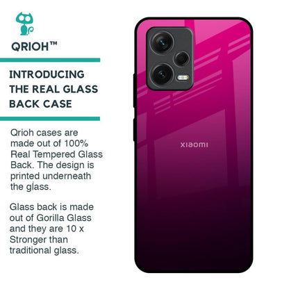 Purple Ombre Pattern Glass Case for Redmi Note 12 5G