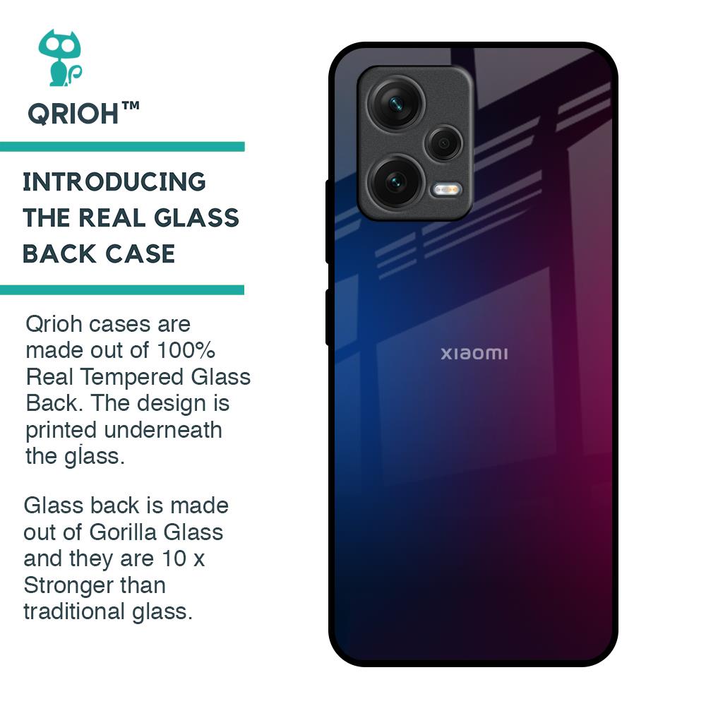 Mix Gradient Shade Glass Case For Redmi Note 12 5G