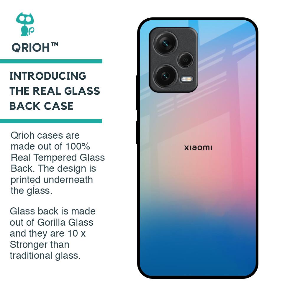 Blue & Pink Ombre Glass case for Redmi Note 12 5G