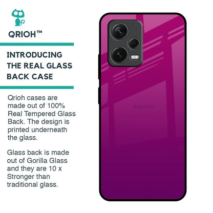 Magenta Gradient Glass Case For Redmi Note 12 5G