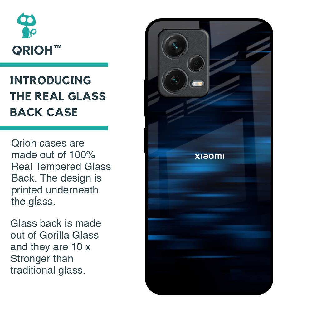 Blue Rough Abstract Glass Case for Redmi Note 12 5G