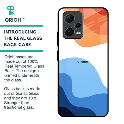 Wavy Color Pattern Glass Case for Redmi Note 12 5G
