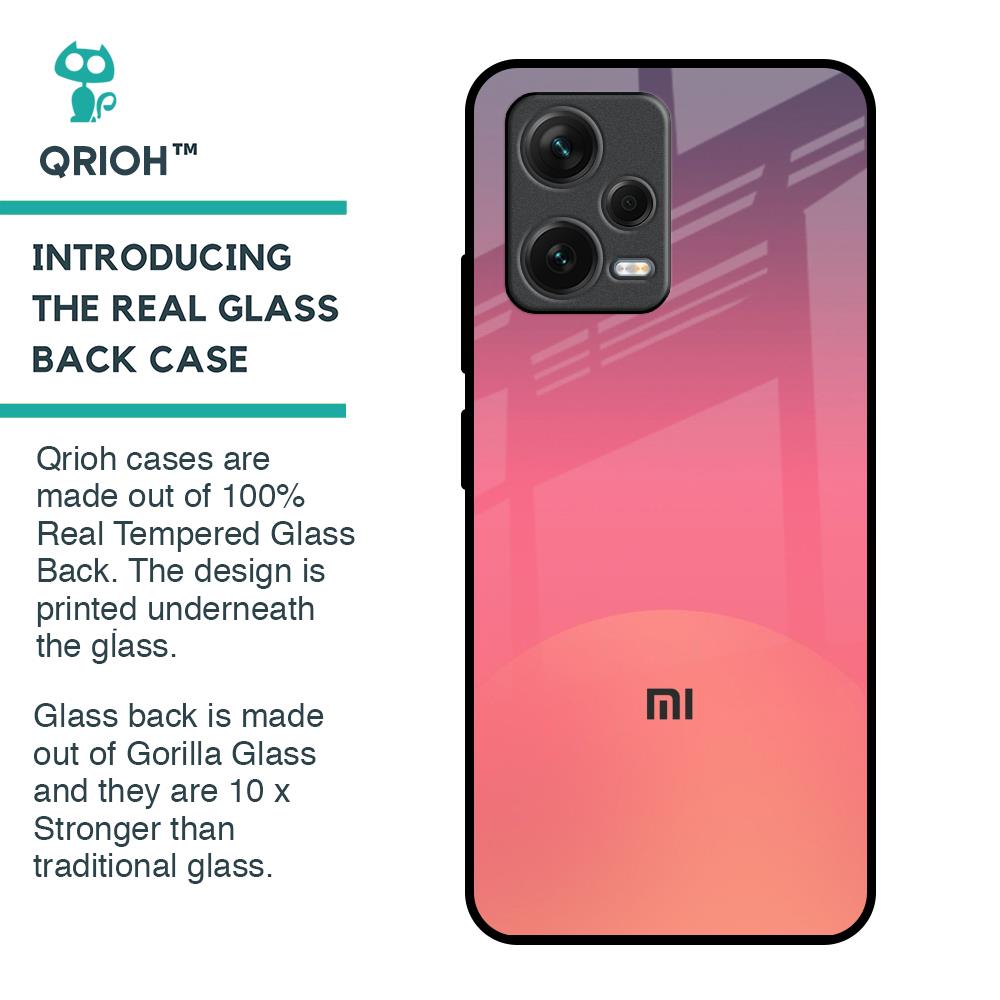 Sunset Orange Glass Case for Redmi Note 12 5G