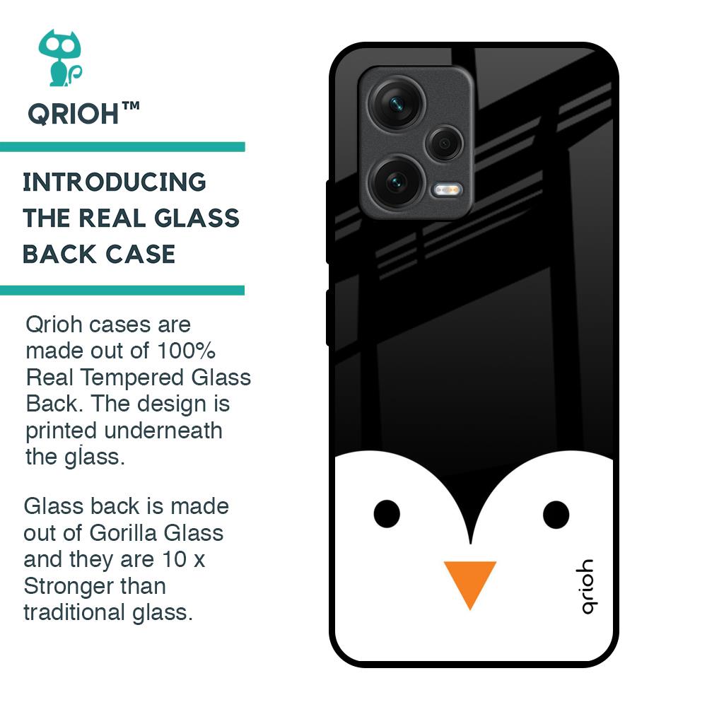 Cute Penguin Glass Case for Redmi Note 12 5G