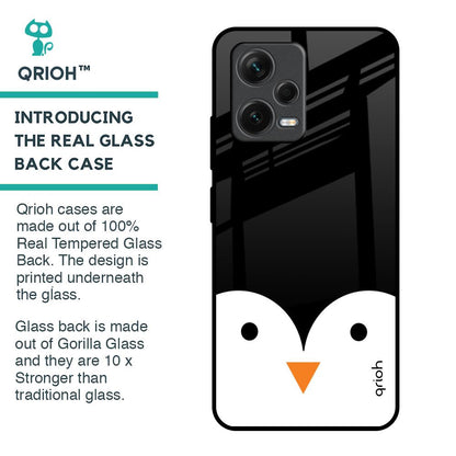 Cute Penguin Glass Case for Redmi Note 12 5G