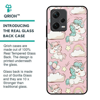 Balloon Unicorn Glass case for Redmi Note 12 5G