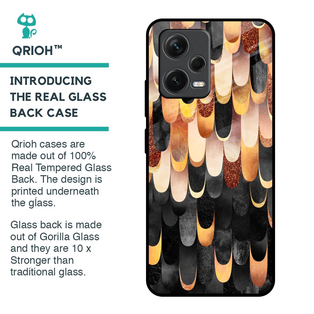 Bronze Abstract Glass Case for Redmi Note 12 5G