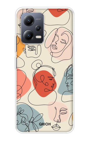 Abstract Faces Redmi Note 12 5G Back Cover