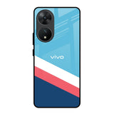 Pink & White Stripes Vivo T2 5G Glass Back Cover Online