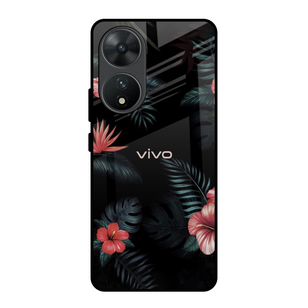 Tropical Art Flower Vivo T2 5G Glass Back Cover Online