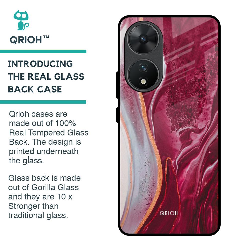 Crimson Ruby Glass Case for Vivo T2 5G
