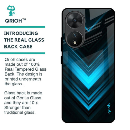 Vertical Blue Arrow Glass Case For Vivo T2 5G