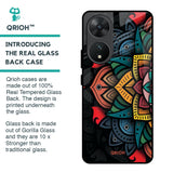 Retro Gorgeous Flower Glass Case for Vivo T2 5G