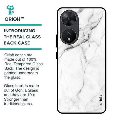 Modern White Marble Glass Case for Vivo T2 5G