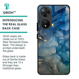 Blue Cool Marble Glass Case for Vivo T2 5G