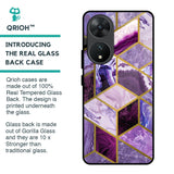 Purple Rhombus Marble Glass Case for Vivo T2 5G