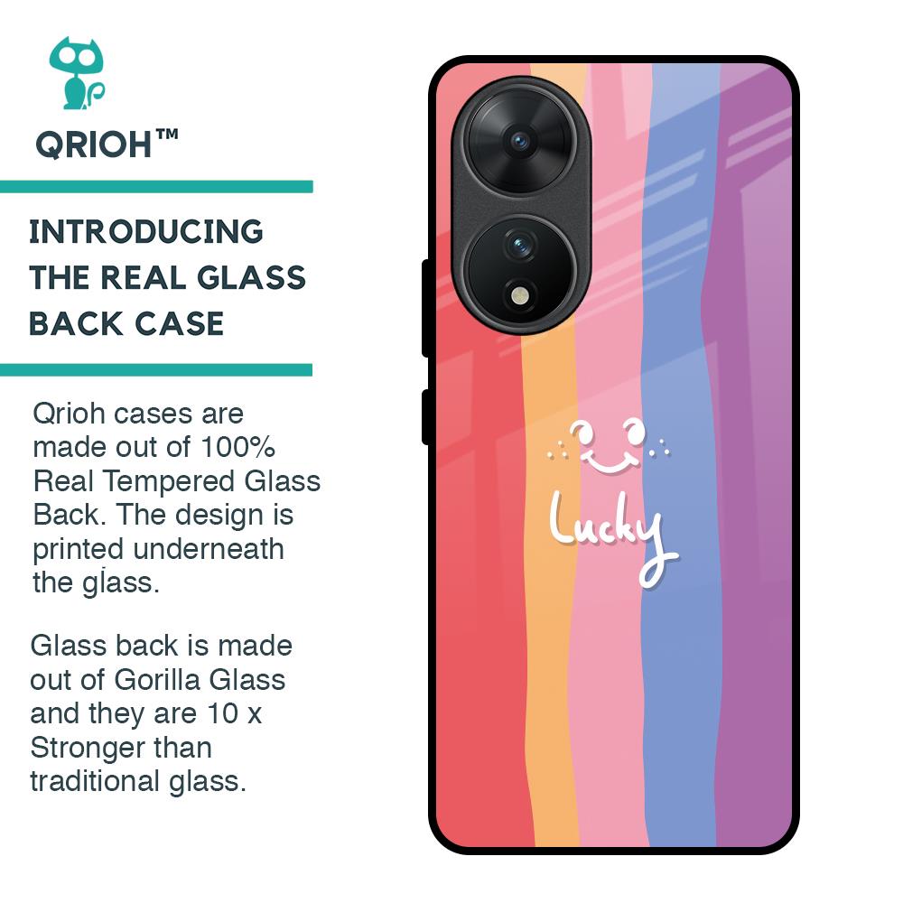 Lucky Abstract Glass Case for Vivo T2 5G