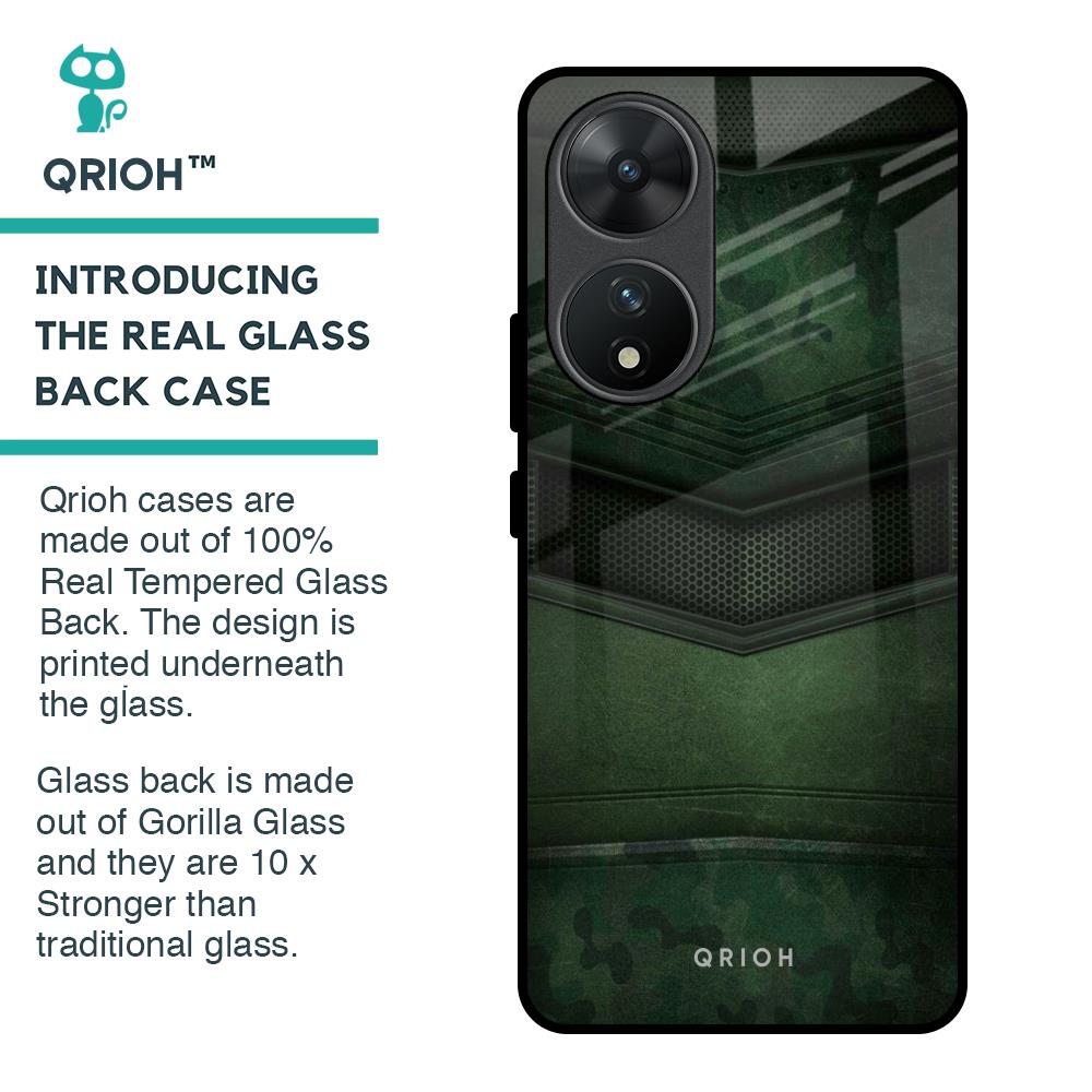 Green Leather Glass Case for Vivo T2 5G