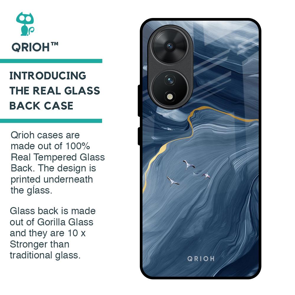 Deep Ocean Marble Glass Case for Vivo T2 5G