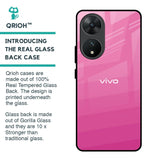 Pink Ribbon Caddy Glass Case for Vivo T2 5G