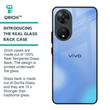 Vibrant Blue Texture Glass Case for Vivo T2 5G