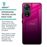 Purple Ombre Pattern Glass Case for Vivo T2 5G